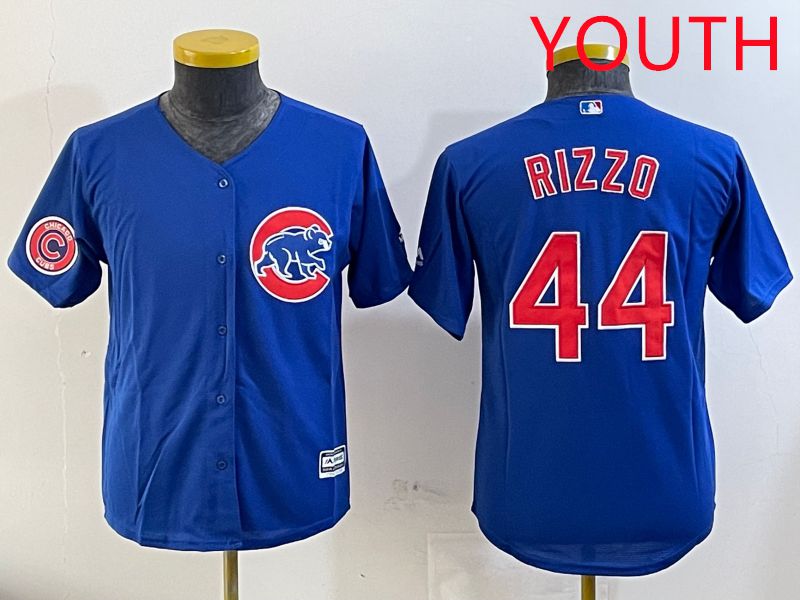 Youth Chicago Cubs #44 Rizzo Blue Game 2025 Nike MLB Jersey style 5